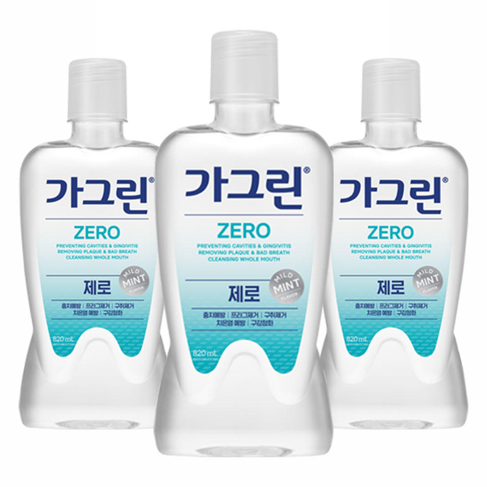 가그린 구강청결제 제로 820ml X 3개