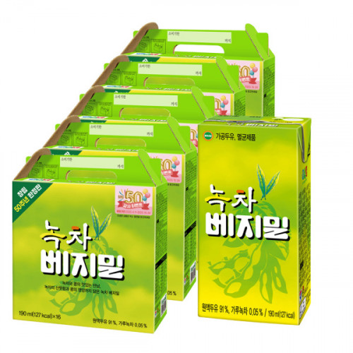 정식품 녹차 베지밀 두유 190ml X 80팩