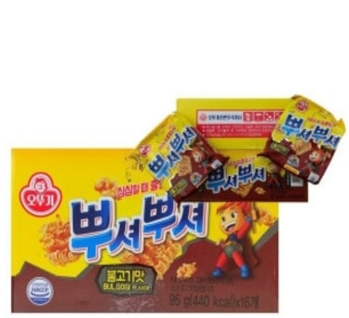 오뚜기 뿌셔뿌셔 불고기맛 90G X 16개