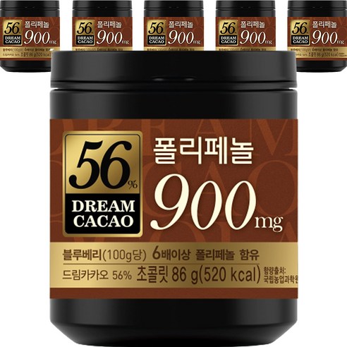 롯데 드림카카오 56% 폴리페놀 초콜릿 86g X 6개