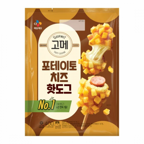 CJ 비비고 고메 포테이토치즈 핫도그 400g