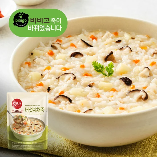 CJ 비비고 햇반 소프트밀 버섯야채죽 420g X 2개