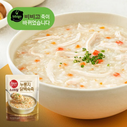 CJ 비비고 햇반소프트밀 누룽지닭백숙죽 420g X 2개