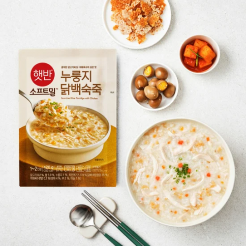 CJ 비비고 햇반소프트밀 누룽지닭백숙죽 420g X 2개