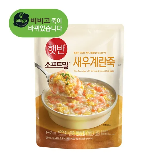 CJ 비비고 햇반소프트밀 새우계란죽 420g X 2개